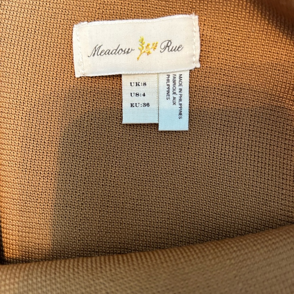 Anthro/Meadow Rue Deep Camel Layered Mini Skirt - Picture 8 of 9